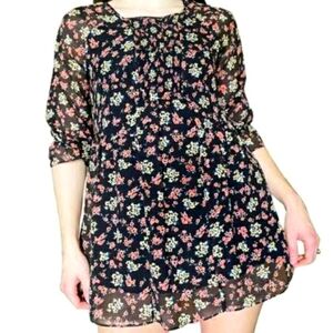 Free People Black Floral Mini Dress fits size S